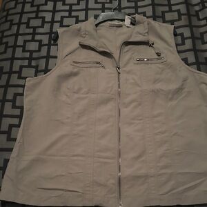 Chico's Weekends Khaki (Tan) Vest - Size 3 (XL)